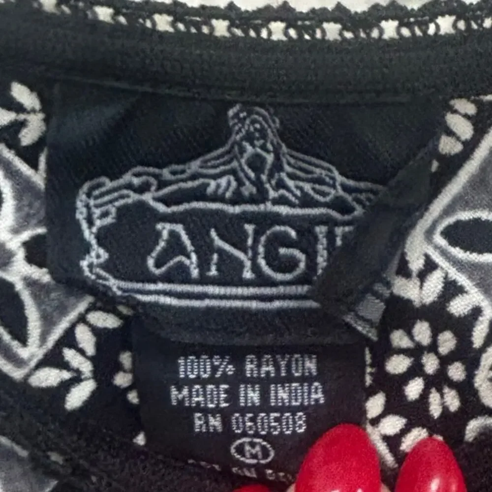 Angie Black Floral Print Midi Skirt size M - Picture 3 of 8